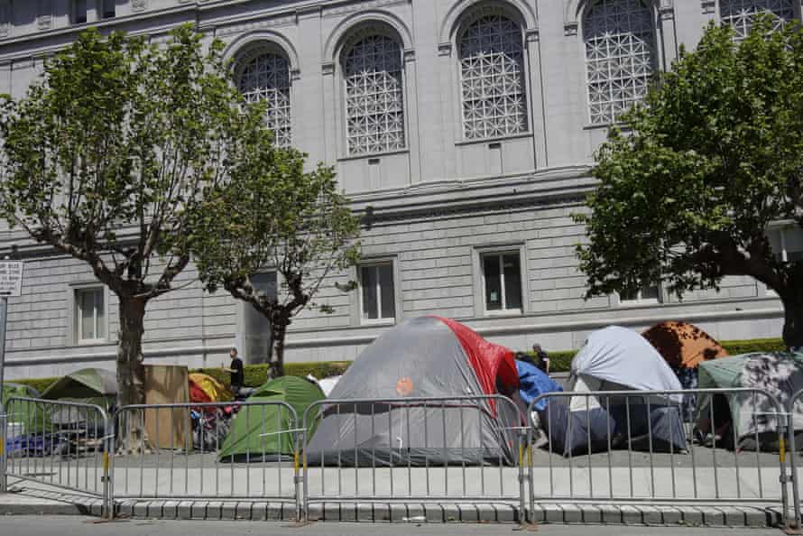 San Fracisco’s shelter-in-place order left many of its homeless people with no option but to sleep on the streets.