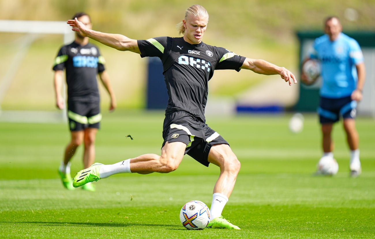 Erling Haaland in Manchester City training