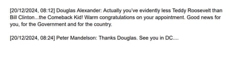 Alexander/Mandelson exchange
