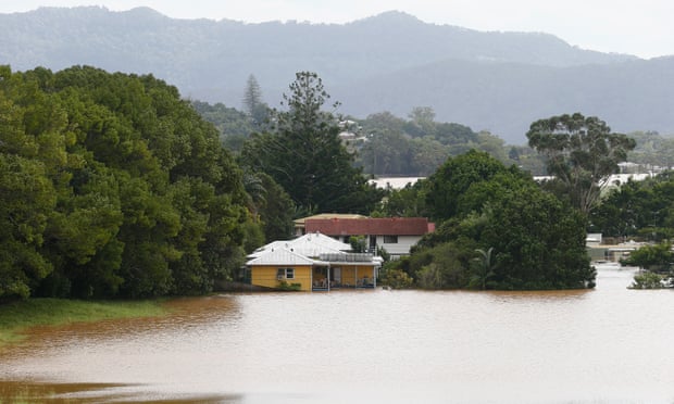 Three people are believed dead in floodwaters that have swept across northern New South Wales in the aftermatch of Cyclone Debbie. Photograph: Jason O'Brien/Getty Images  