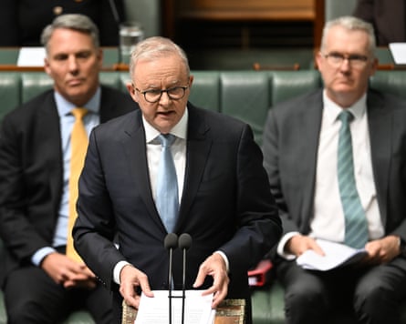 Prime minister Anthony Albanese speaks during question time in the House of Representatives at Parliament House in Canberra on 27 October