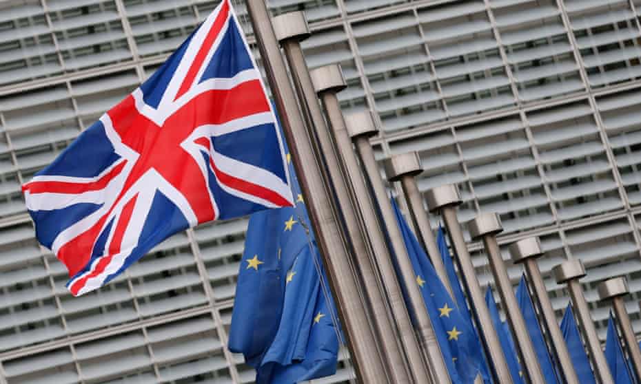 British and EU flags flutter in Brussels