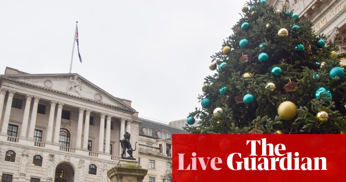 AI valuations heighten risk of ‘sharp correction’ in stock markets, Bank of England warns – business live