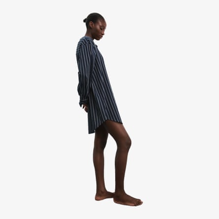 M&S Autograph Pure Cotton Striped nightshirt