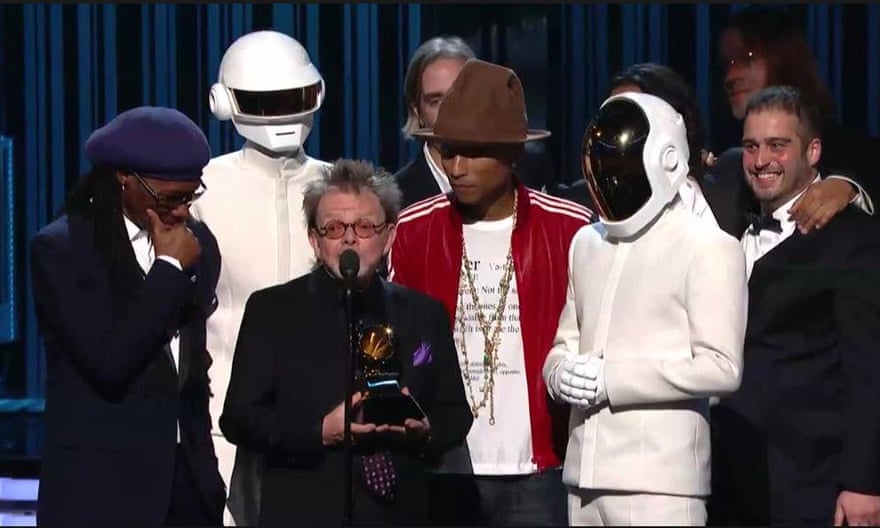 Todd Edwards, far right, on stage at the 2014 Grammy Awards.
