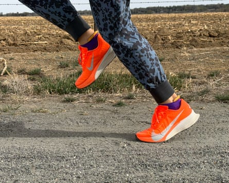 a person running in nike ultrafly shoes
