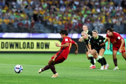 Zhang Linyan takes her punishment successful nan first half.