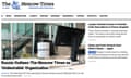 The Moscow Times online front page