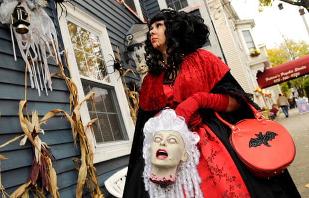 In witch case … a woman walks through Salem, Massachusetts, in costume, days before Halloween.