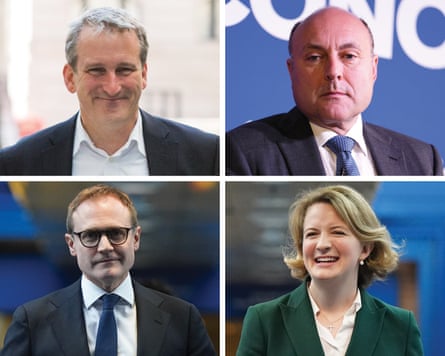 A composite image of some of the new Tory shadow cabinet. Andrew Griffith (top right), Tom Tugendhat, Katie Lam (bottom right) and Damian Hinds (top left)