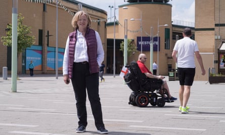 Angela Smith standing in a public square
