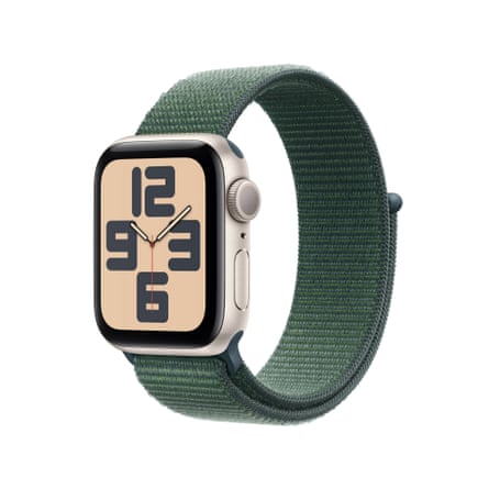 Apple Watch SE (2nd Generation) with a green band