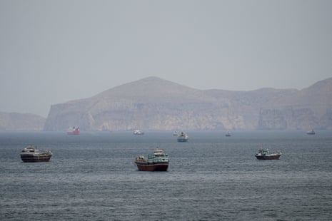 Ships and boats in the strait of Hormuz, Musandam, Oman, 22 April.