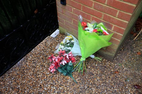Flowers left outside the home of Sir Terry Wogan