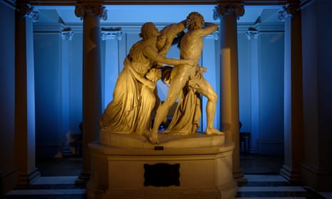 Flaxman’s The Fury of Athamas lit up for Ickworth Uncovered.