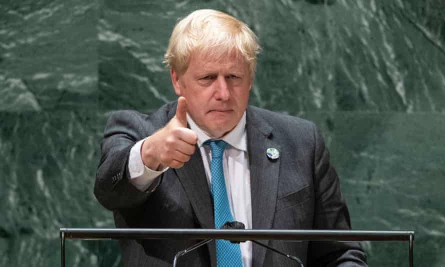 Boris Johnson addresses the 76th Session of the UN General Assembly in New York City, 22 September 2021