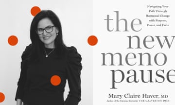 black and white picture of a woman next to book cover that says 'the new menopause'