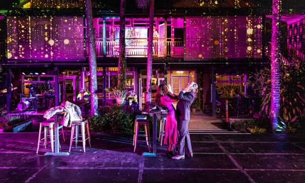 Zoe Gameau and Lloyd Allison-Young as a couple dancing under the stars in Love for One Night.