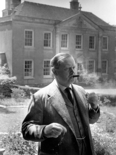Evelyn Waugh pictured in 1955 at Piers Court.