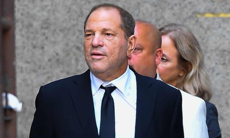 Harvey Weinstein exits court in New York City, on 26 August. 