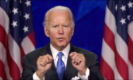 Democratic National Convention - Day 4, USA - 20 Aug 2020<br>Mandatory Credit: Photo by REX/Shutterstock (10750769cc) In this image from the Democratic National Convention video feed, former United States Vice President Joe Biden, the 2020 Democratic Party nominee for President of the US, makes remarks on the last night of the convention. Democratic National Convention - Day 4, USA - 20 Aug 2020