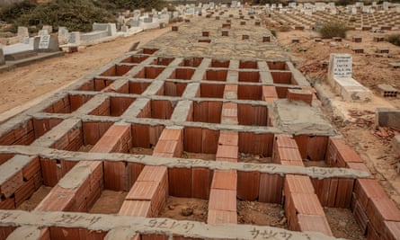 New spaces are made for more coffins at the cemetery of Essada, near Sfax.
