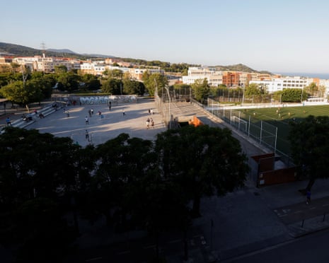 A football court in Rocafonda.