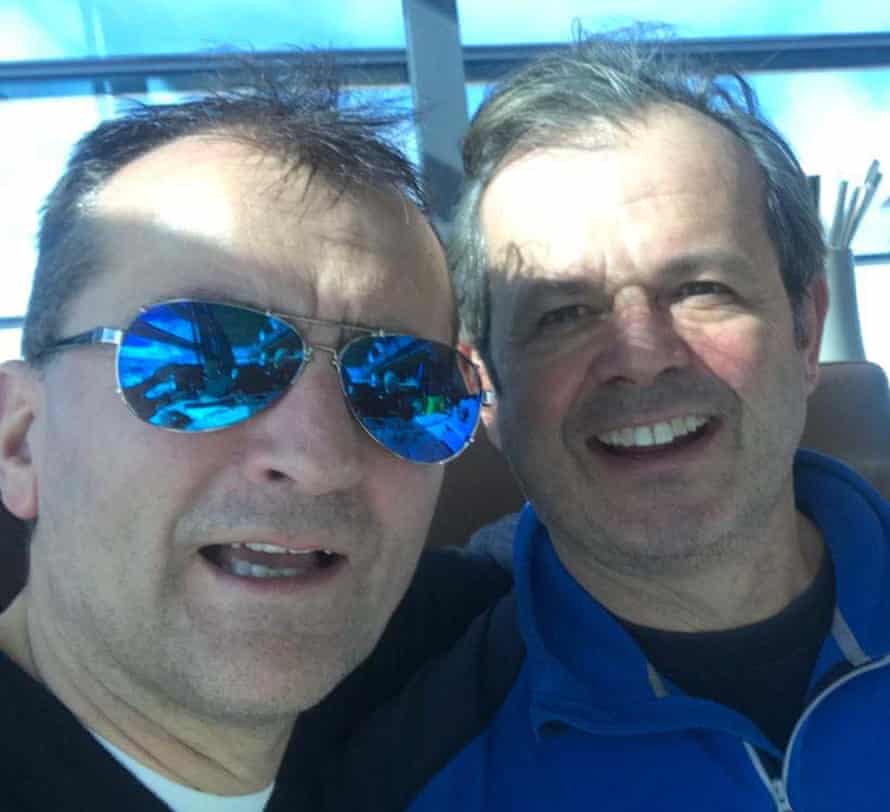 Charlie Jackson (left) and Declan Keane on skiing holiday in Ischgel in March 2020.