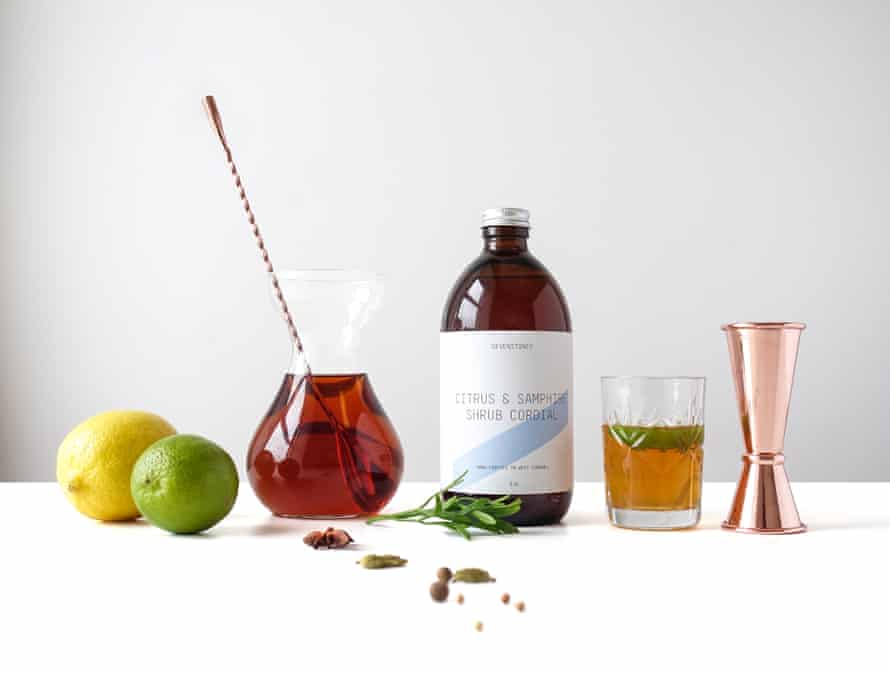 Sevenstones’ citrus and samphire shrub cocktail.