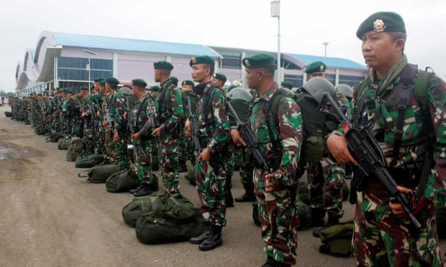 Indonesian soldiers arrive in West Papua following protests that were triggered following the arrest of Papuan students in the Indonesian city of Surabaya.
