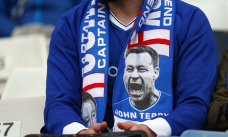 A Chelsea fan wearing a John Terry scarf - could it be a West Ham fan soon?