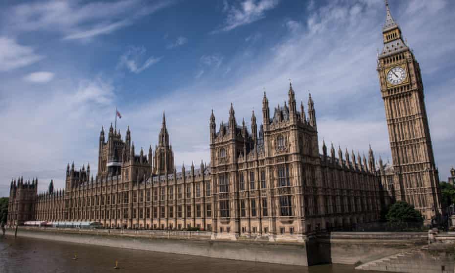 The Palace of Westminster, comprising the House of Commons and the House of Lords.