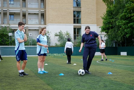 An Arsenal in the Community girls’ session takes place at Haverstock School.