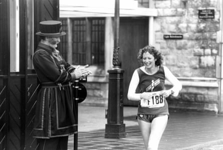 Applause for marathon runners, Tower of London, 29 March 1981.