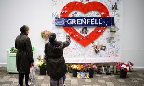A memorial near the Grenfell Tower site.