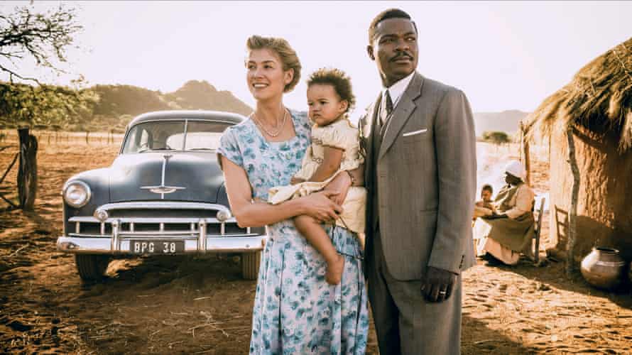 With Rosamund Pike in A United Kingdom.