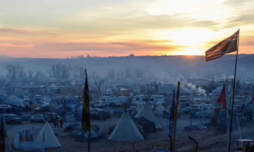 A camp near the Standing Rock reservation.