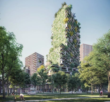 Artist's impression of the Utrecht vertical forest tower