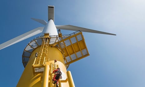 Maintenance is carried out on a wind turbine