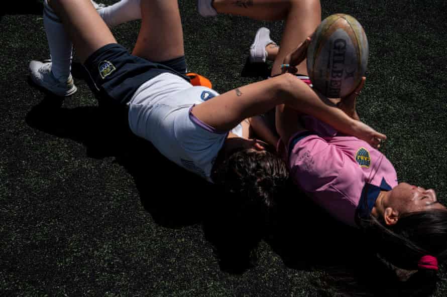 Inmates play rugby in Unit 47