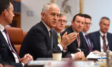 Prime minister Malcolm Turnbull speaks to state and territory leaders during a meeting of the Council of Australian Governments on Thursday. 