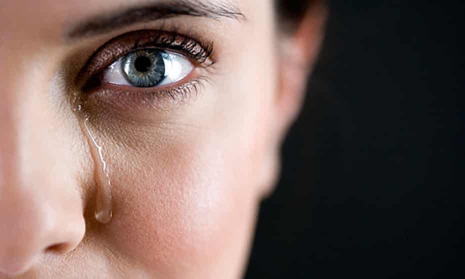 Close up of woman crying