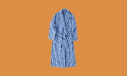 Unisex blue organic cotton dressing gown