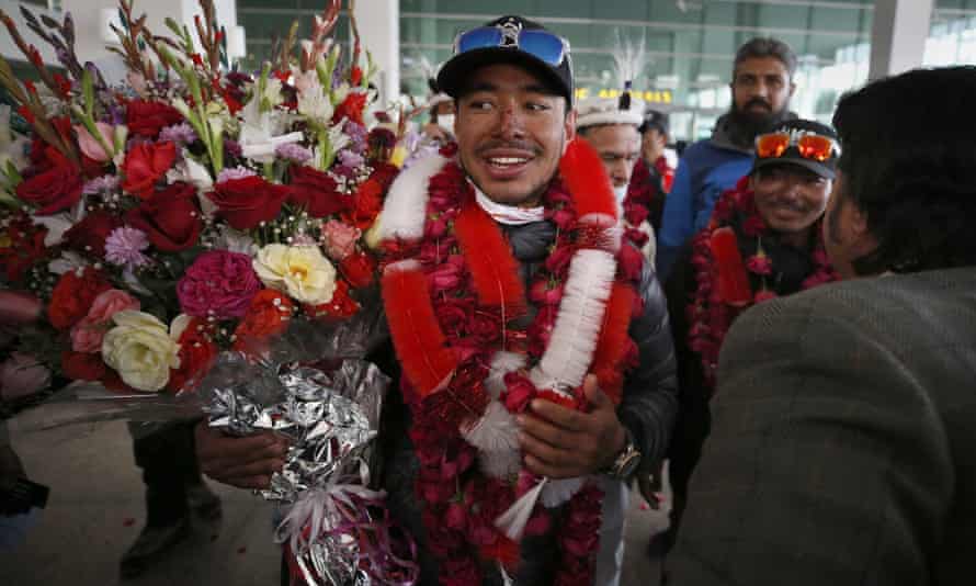 Nirmal Purja after a historic  scaling of K2 in the winter season