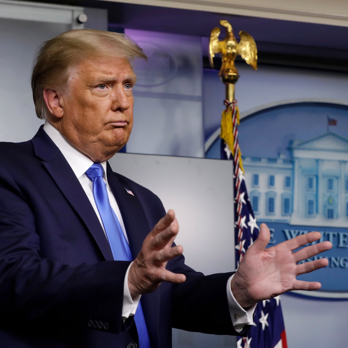 President Donald Trump released a statement 2 Donald in Blunderland: Trump won't commit to peaceful power transfer at surreal press briefing | Donald Trump | The Guardian