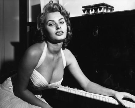 Sophia Loren in a low-cut dress