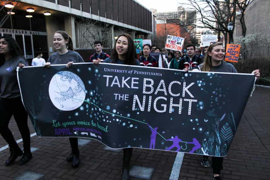 Take Back the Night-protest aan de Universiteit van Pennsylvania 2017