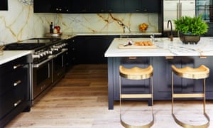 Marble surfaces in the kitchen.