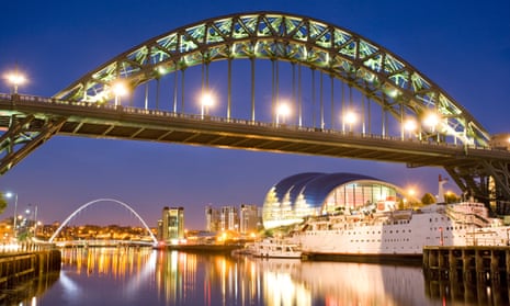 Tyne Bridge and the Gateshead Millennium Bridge in Newcastle