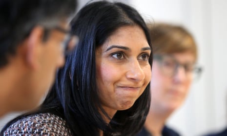 Prime minister Rishi Sunak and home secretary  Suella Braverman  attend a meeting of the Grooming Gang Taskforce during a visit to the offices of the National Society for the Prevention of Cruelty to Children (NSPCC).
